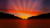 sunset, afterglow, horizon, sunrise, tranquillity wallpaper