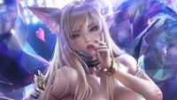 kda, ahri, all out, league of legends, lol wallpaper