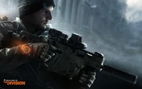 Soldier in Tactical Gear Aiming Rifle in Action-Packed Shooter Game