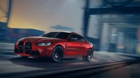 2022 BMW M4 Competition 50 лет юбилейное издание в динамическом движении