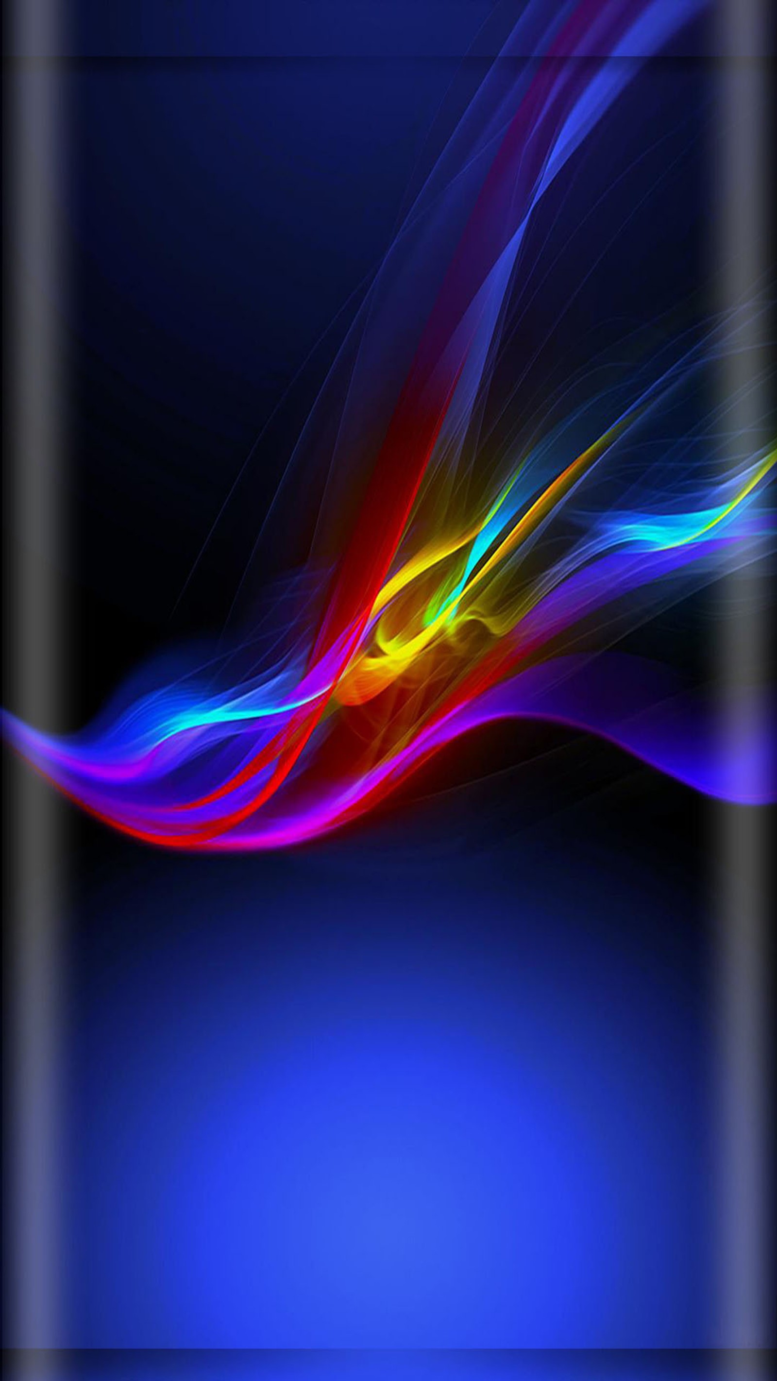 Abstract background with colorful waves and a blue background (abstract, blue, color, dance, dark)