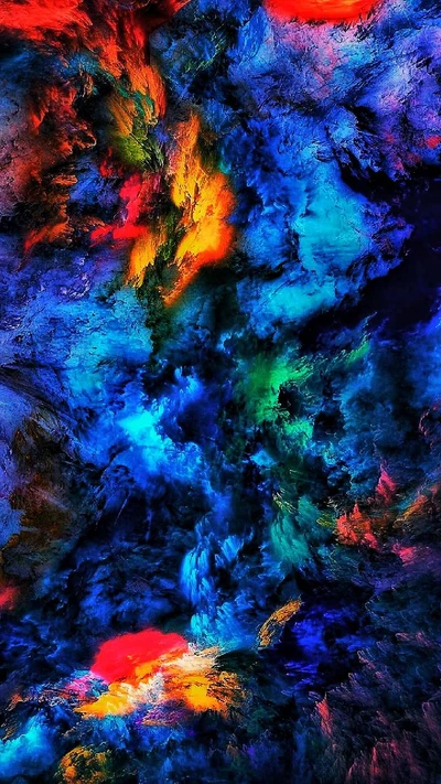 Vibrant Abstract Melange of Electric Colors