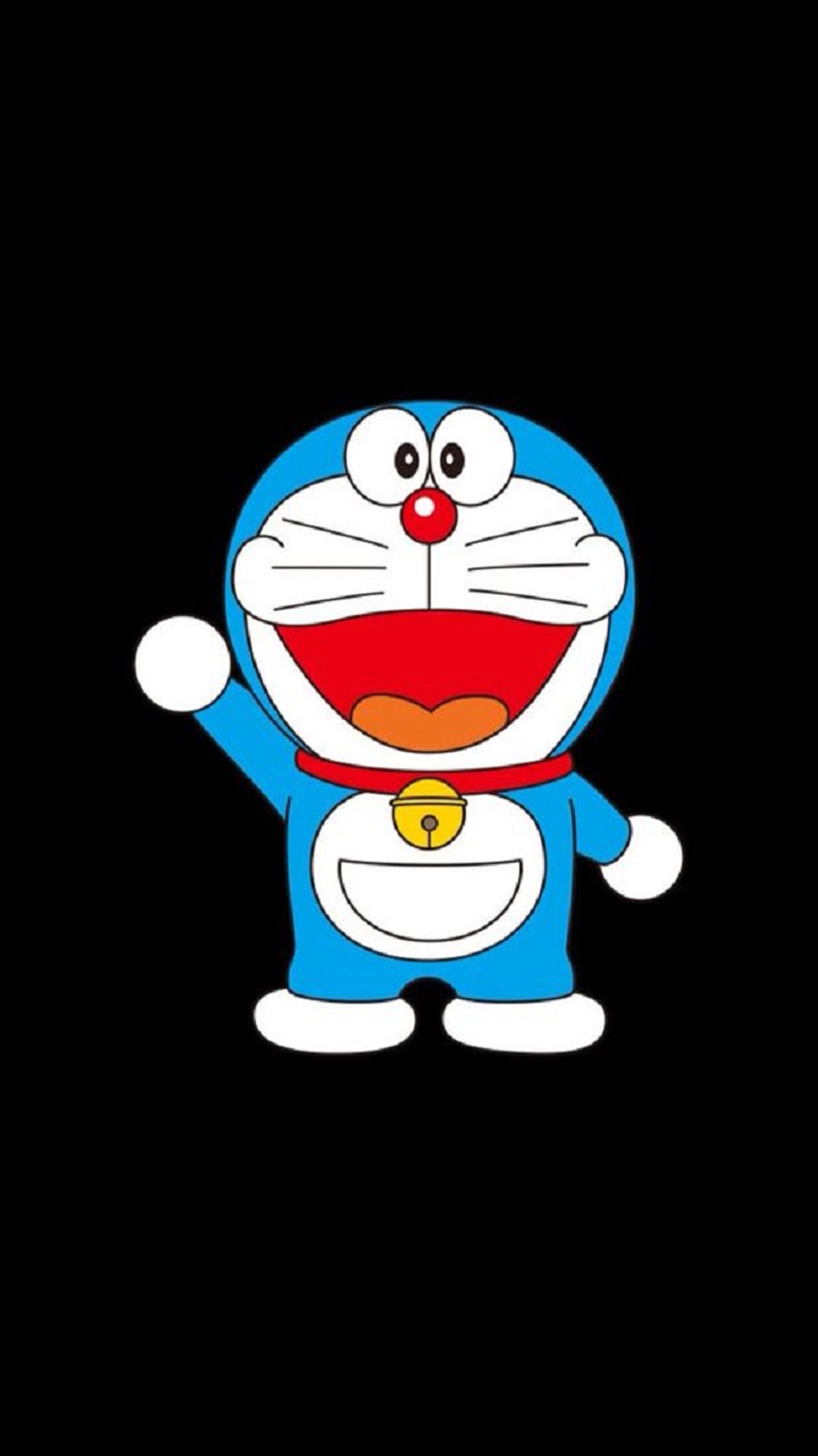 Un personaje de dibujos animados con un collar rojo y una camisa azul (anime, doraemon)