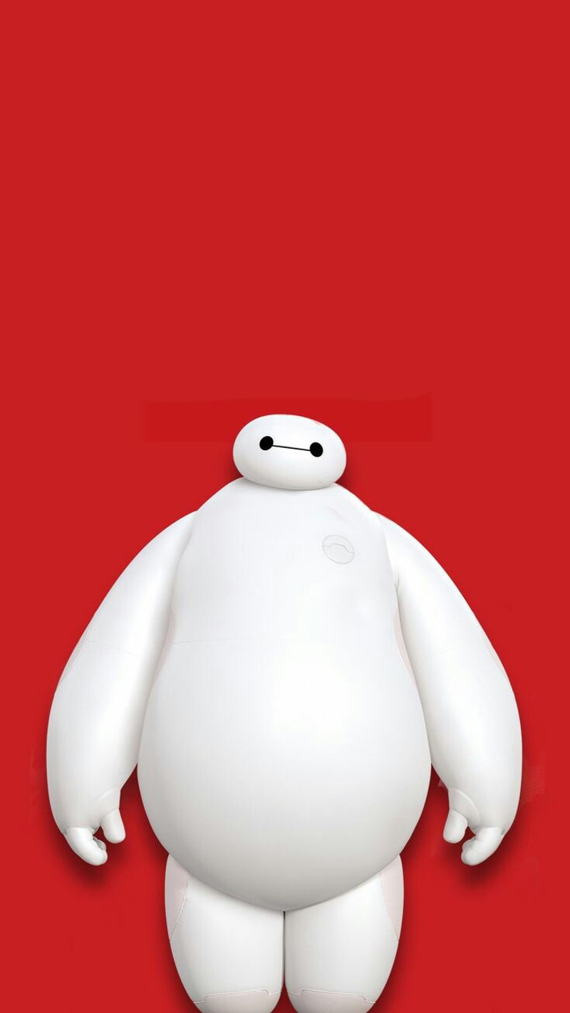 Крупный план большого героя на красном фоне (бэймакс, baymax, снеговик, wewense)