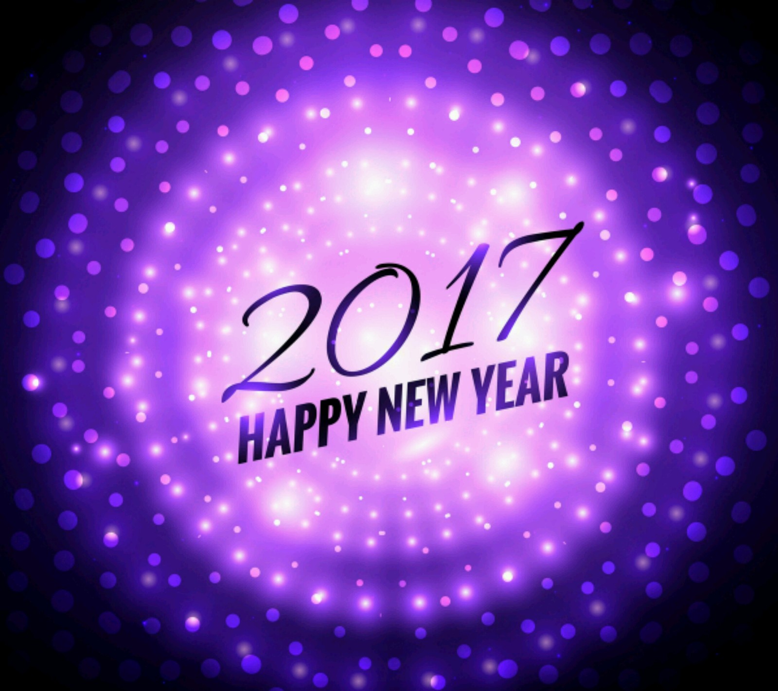 A purple happy new year background with a glowing circle (abstract, cartoon, designs, drawn, festival)