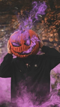 pumpkin, space, purple, hallowen, human wallpaper