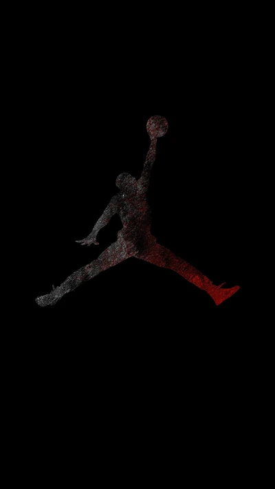 Jumpman-Logo der Air Jordan 23 in Rot und Schwarz