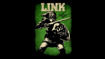 Link: The Hero of Hyrule in Bold Black and Green