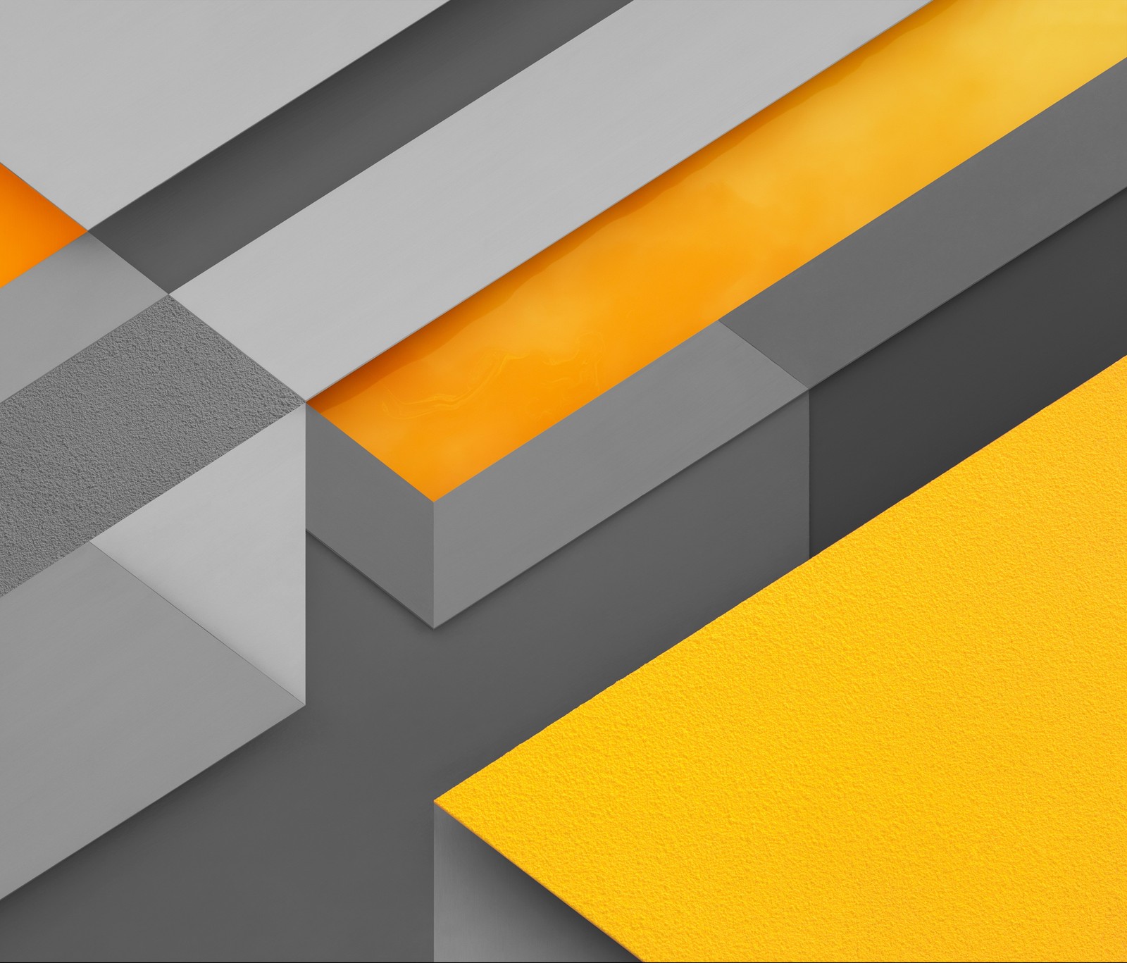 Gros plan d'un mur jaune et gris avec une bande blanche et grise (android marshmallow, android, google, orange, jaune)