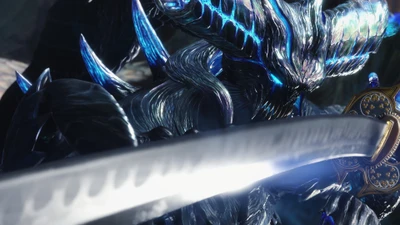 Vergil in der Teufelsauslösungsform mit Schwert in Devil May Cry 5