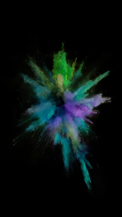 Explosion vibrante de couleurs dans l'espace