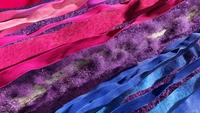 Vibrant LGBTQ Ribbons Over Lavender Fields: A Surreal Aesthetic