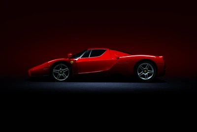 Ferrari Enzo: Иконический темно-красный спортивный автомобиль с элегантным профилем