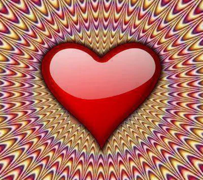 Abstract Red Heart Radiating Love