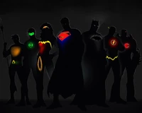 Héros de DC en Silhouette Néon