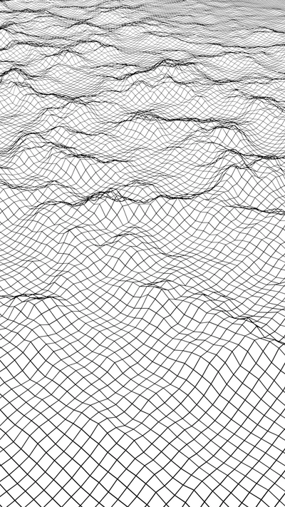 Abstract White Topology with Layered Stripes and Curved Lines