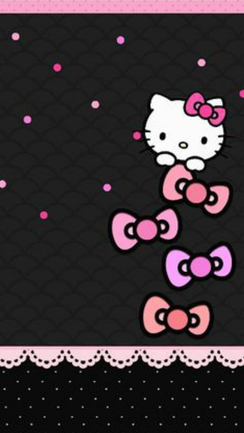 Обои hello kitty (привет, котёнок, логотип)