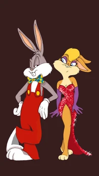 Bugs Bunny and Jessica Rabbit: A Playful Duo in Classic Animation Style