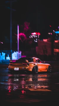 art, auto, scarabée, nuit, hd