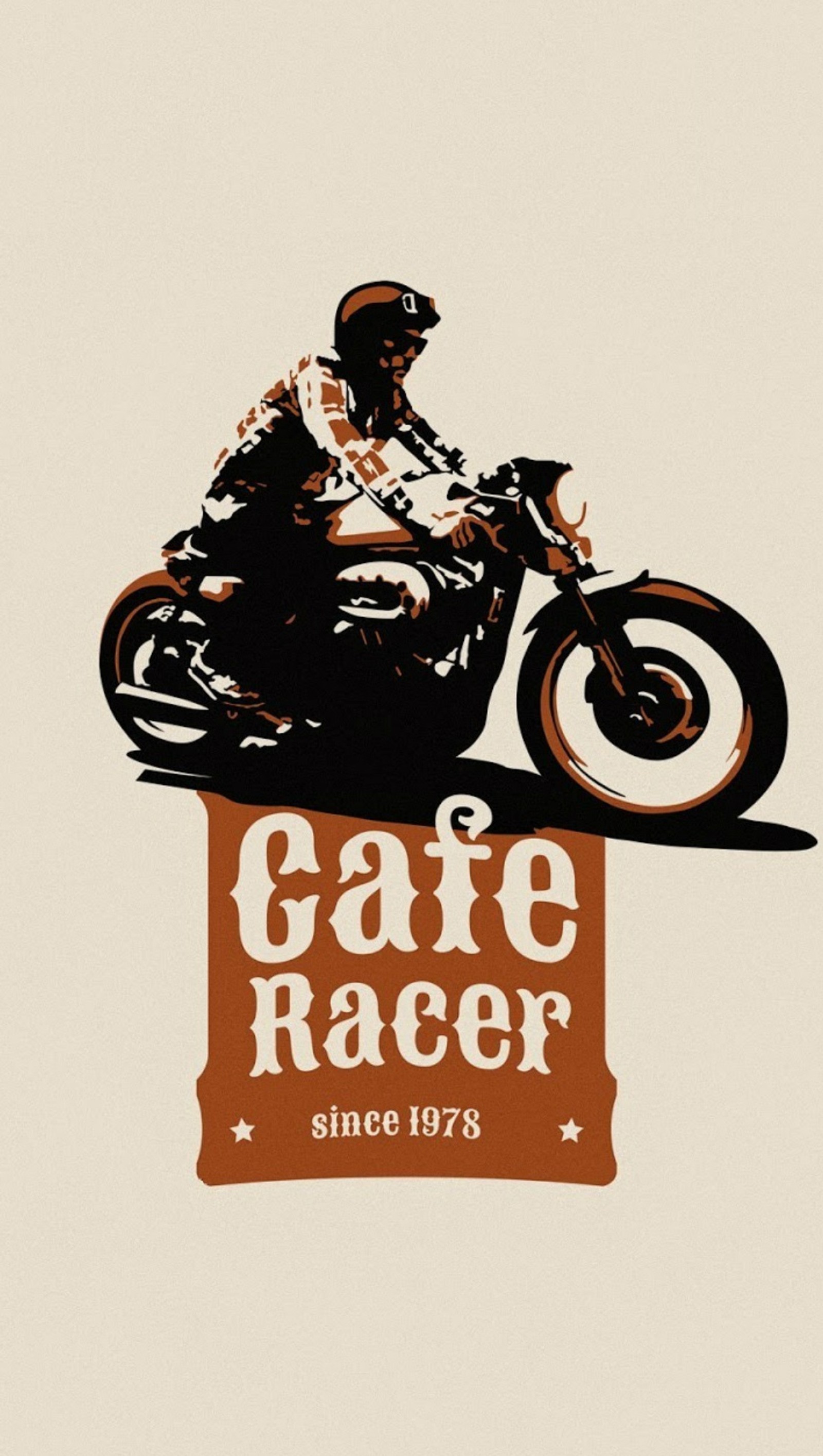 Мужчина едет на мотоцикле по знаку улицы (кафе рейсер, cafe racer, мотоцикл, старый)