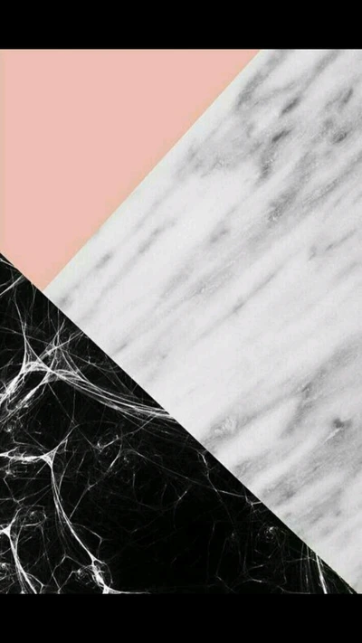 Elegant Pink and Black Marble Geometric Design