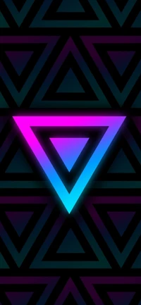 Vibrant Triangular Pattern in Purple and Aqua Gradients