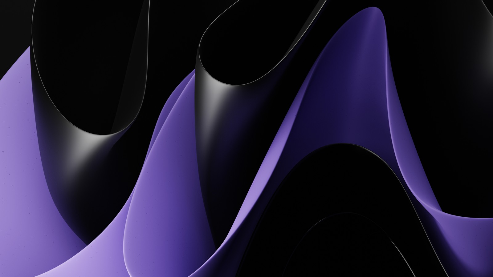 Purple and black abstract wallpaper with curved curves (abstract background, purple abstract, abstract, 4k wallpaper)