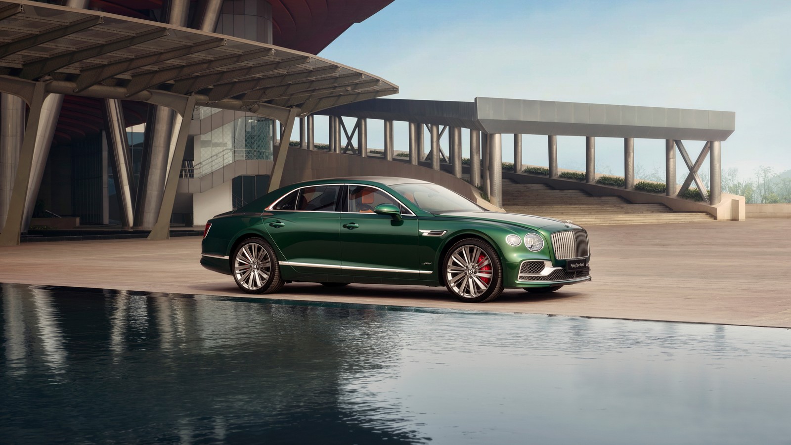 Lade bentley flying spur, mulliner, 2024, 5k, autos Hintergrund herunter