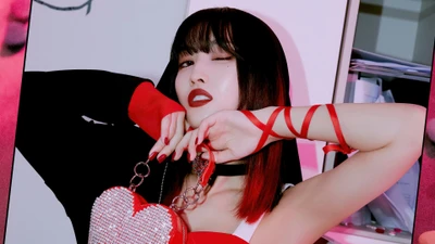 모모 from TWICE: Striking Red Glamour in 'Formula of Love'