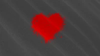 Fragmented Red Heart on Dark Texture