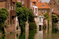 bruges, voie navigable, eau, canal, réflexion