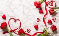 valentines day, heart, love, flower, petal wallpaper