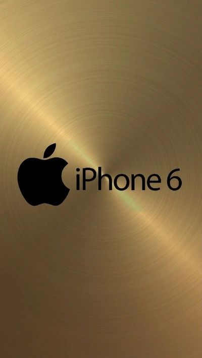 Goldener Hintergrund mit Apple-Logo und iPhone 6 Text