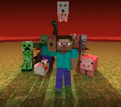 Sobrevivência: Os heróis icônicos e criaturas assustadoras do Minecraft