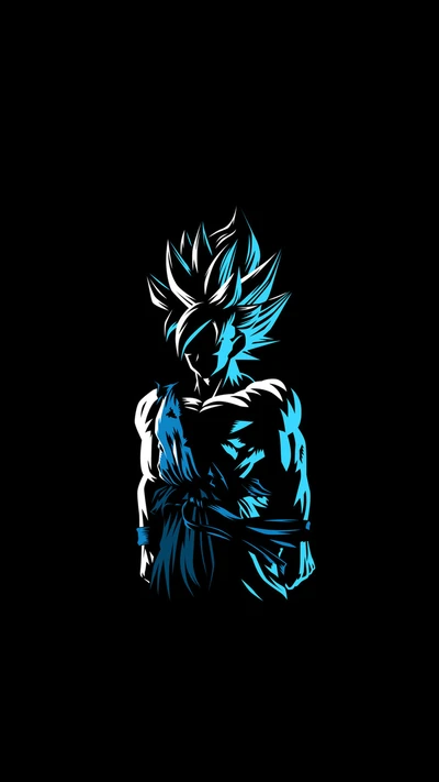 amoled, dragonball, goku, minimalista, neón