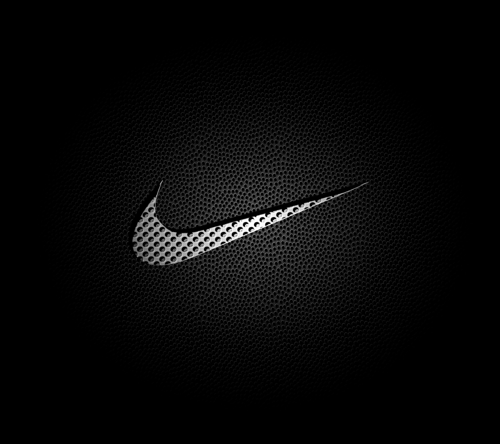 Черно-белый логотип nike на черном фоне (hd, логотип, nike, текстурированный)