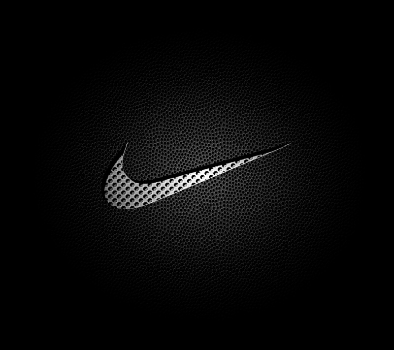 Черно-белый логотип nike на черном фоне (hd, логотип, nike, текстурированный)