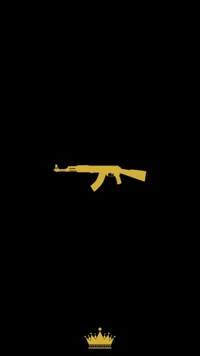 Silhouette einer goldenen AK-47