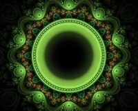 Abstract Green Hole in Dark Design