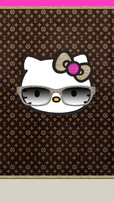 Hello Kitty dans des lunettes de soleil Louis Vuitton