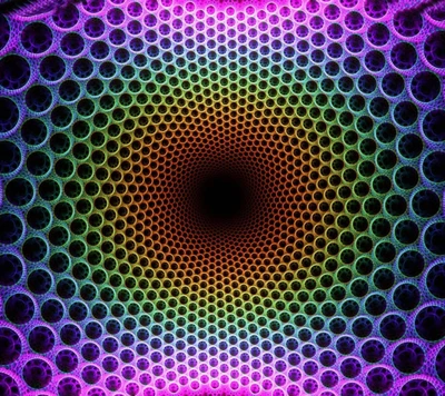 Vibrant Abstract Pattern of Concentric Circles in Neon Colors