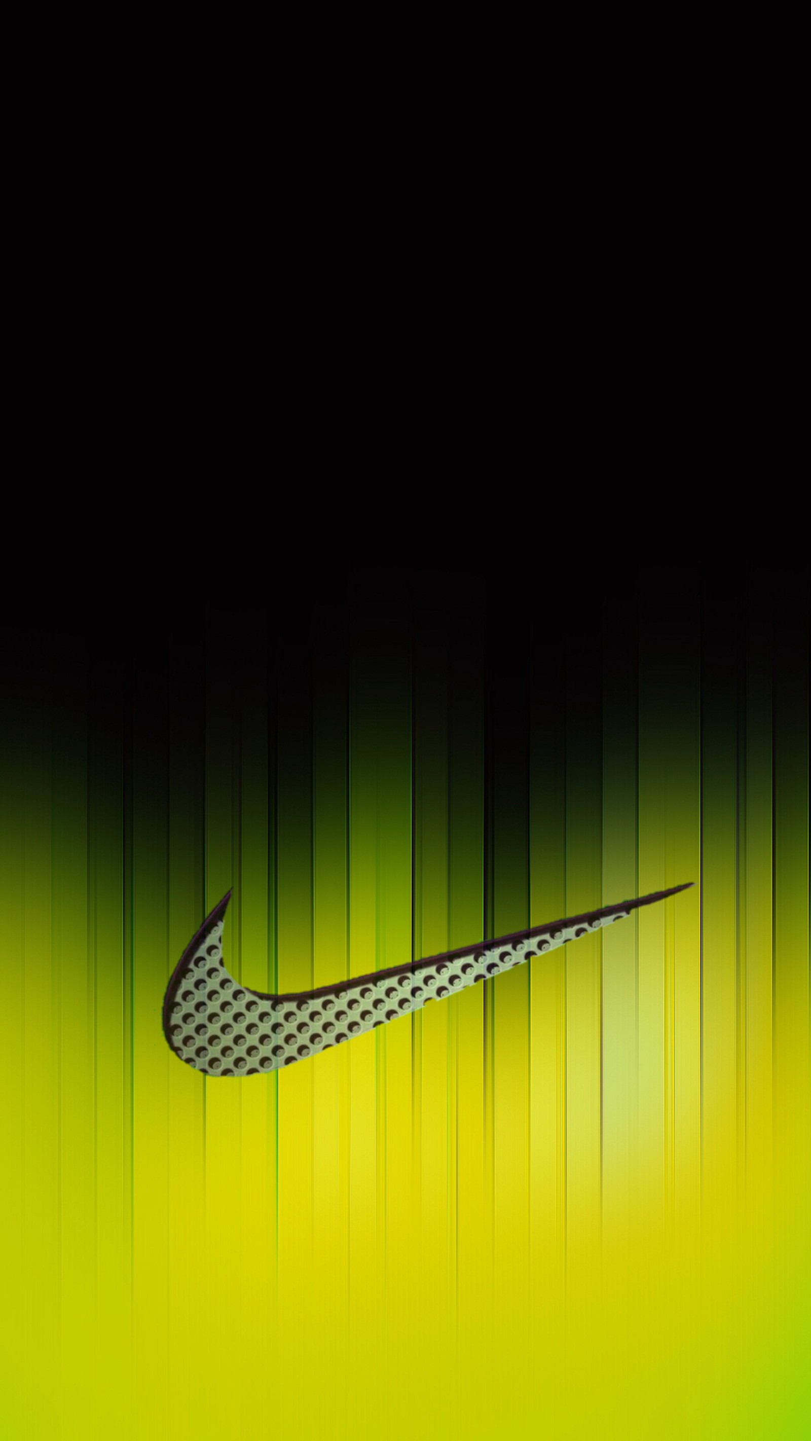 Logo da nike em um fundo verde (logotipos, nike, amarelo)