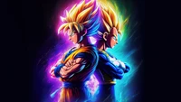 goku, vegeta, dragon ball z, 5k, fondo oscuro