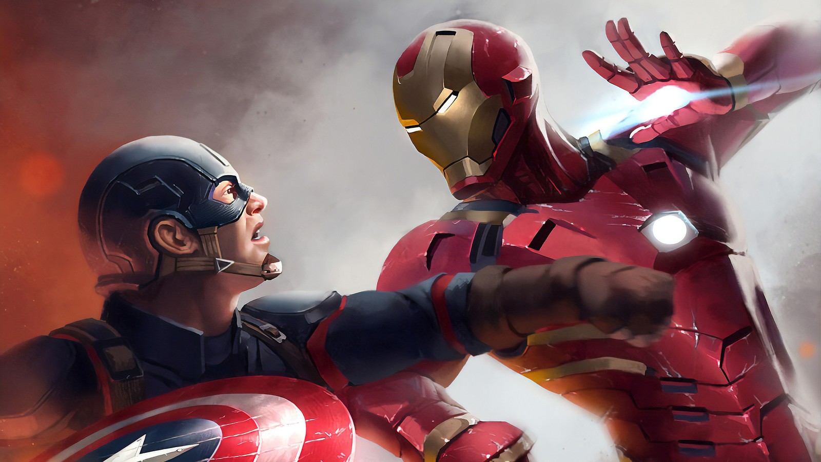 Avengers war with iron man and captain america (iron man, captain america, superhero, marvel comics, hero)