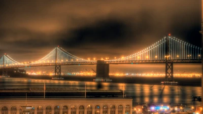 небо, отражение, мост золотые ворота, golden gate bridge, город