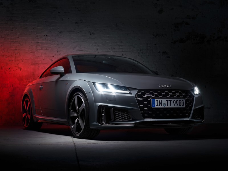 Ауди tt8 купе концепт, представленный в новых фотографиях (audi tt 45 tfsi quattro s line, quantum gray edition, тёмный, машины, обои 4k)