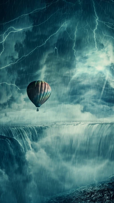 Hot Air Ballooning Amidst a Tropical Cyclone's Fury