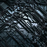 Intricate Grayscale Pattern of Metallic Lines and Geometric Forms