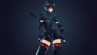 Motoko Kusanagi: The Fierce Katana Girl in a Dark Anime Atmosphere