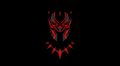 black panther, minimal art, marvel superheroes, black background, amoled